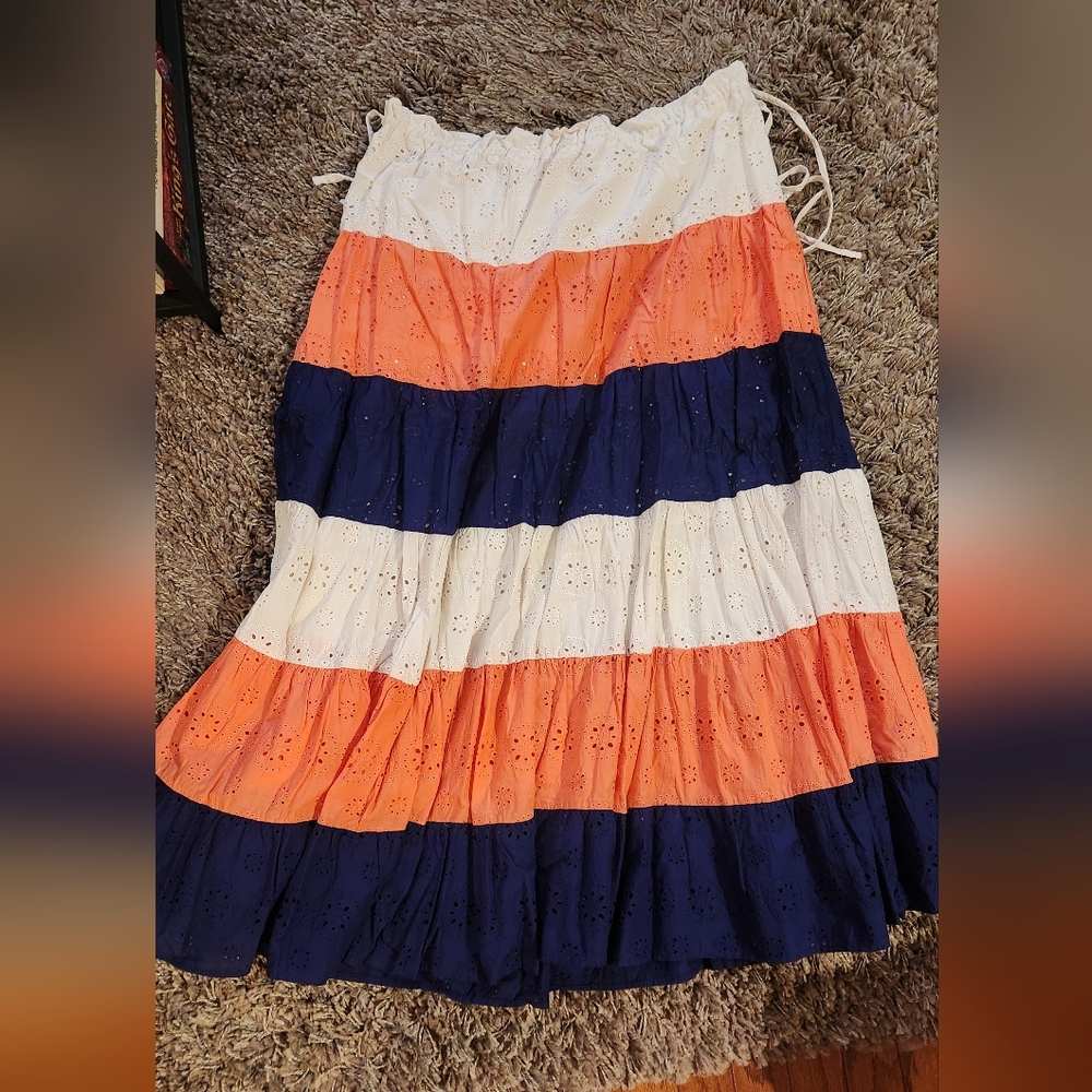 Hutch Tiered Cotton Eyelet Skirt From Anthropologie